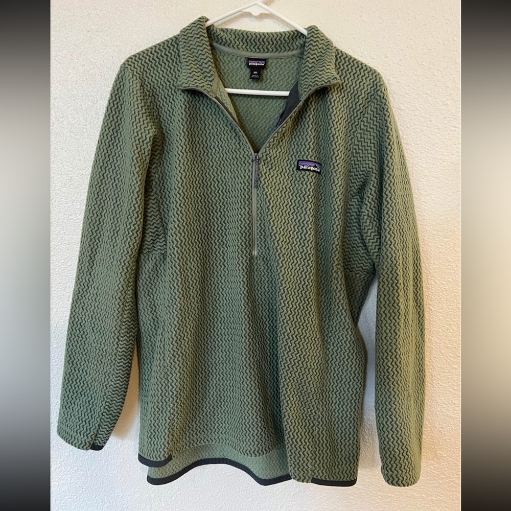 Patagonia Olive Green Half-Zip Fleece Pullover